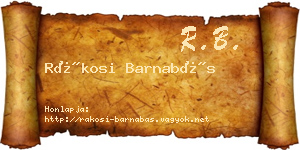 Rákosi Barnabás névjegykártya